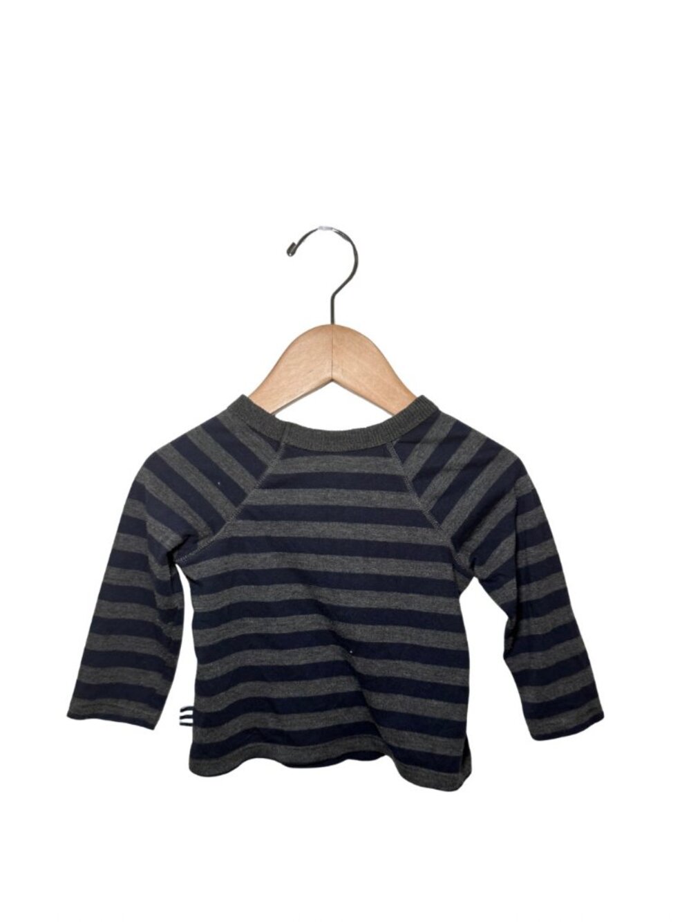 Splendid Navy Gray Striped Long Sleeve Tee 6-12M